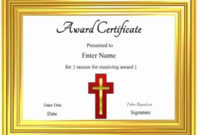 Christian Certificate Template – Customizable inside Christian Certificate Template