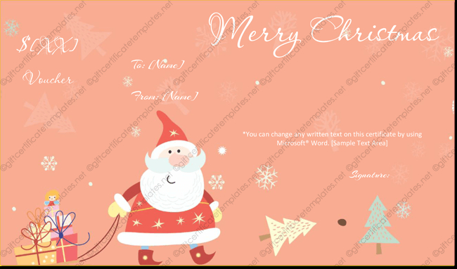 Christmas Gift Certificate Template 13 pertaining to Fresh Merry Christmas Gift Certificate Templates