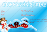 Christmas Gift Certificate Template 5 – Gift Template throughout Quality Christmas Gift Templates Free Typable