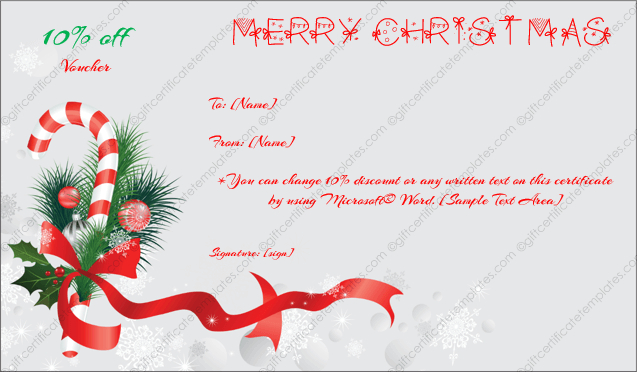 Christmas Gift Certificate Template 6 - Gift Template regarding Christmas Gift Certificate Template Free Download