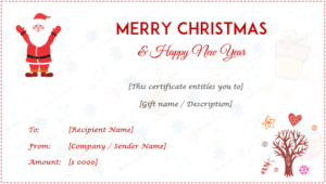Christmas Gift Certificate Template Free Download within Merry Christmas Gift Certificate Templates