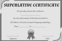 Class Superlative Certificate Templates | Certificate inside Superlative Certificate Templates
