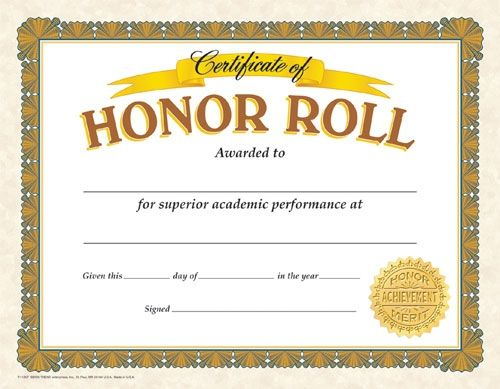 Classic Certificates, Honor Roll, T11307 | Certificate for New Editable Honor Roll Certificate Templates