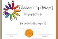 Classroom Award | Perfect Attendance Certificate, Attendance intended for Best Classroom Certificates Templates