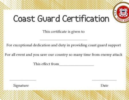 Coast Guard Officer Promotion Certificate Template within Quality Officer Promotion Certificate Template