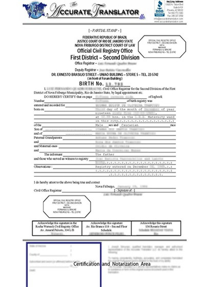 Colombian Birth Certificate Translation Template Translate within Unique Spanish To English Birth Certificate Translation Template