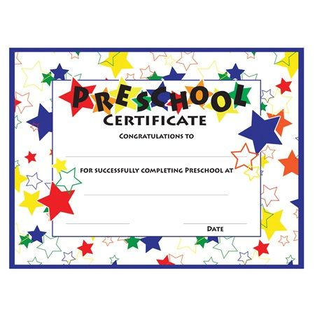 Color Craze Stars Preschool Certificates, 30/Pkg with Quality Pre Kindergarten Diplomas Templates Printable Free