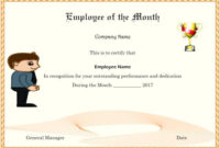 Colorful Employee Of The Month Certificate Templates With throughout Fresh Manager Of The Month Certificate Template