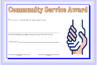 Community Service Award Certificate Template Free 4 for Best Community Service Certificate Template Free Ideas