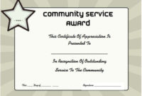 Community Service Certificate Of Appreciation | Certificate with Volunteer Award Certificate Template