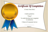 Community Service Certificate Of Completion: 10 Ready-Made pertaining to Community Service Certificate Template Free Ideas