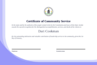Community Service Certificate Template – Pdf Templates | Jotform with regard to New Certificate Of Appearance Template