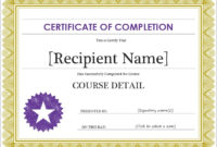 Completion Certificate Templates – 10 Free Sample Templates with Free Training Completion Certificate Templates