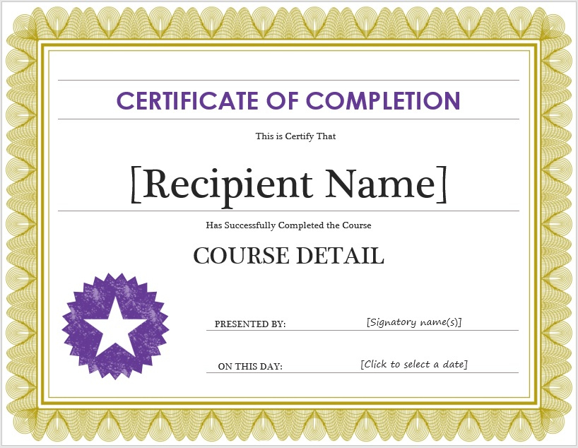 Completion Certificate Templates – 10 Free Sample Templates with Free Training Completion Certificate Templates