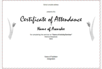 Conference Certificate Of Attendance Template (4 regarding Fresh Certificate Of Attendance Conference Template