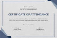 Conference Certificate Of Attendance Template | Attendance with Certificate Of Attendance Conference Template