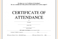 Conference Certificate Of Attendance Template Awesome with regard to Certificate Of Attendance Conference Template