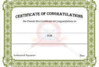Congratulation Certificate Templates | Certificate Templates with Congratulations Certificate Template 10 Awards