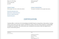 Construction Work Completion Certificates For Ms Word | Word regarding Best Certificate Of Construction Completion Template