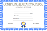 Continuing Education Certificate Template (2) – Templates pertaining to Continuing Education Certificate Template
