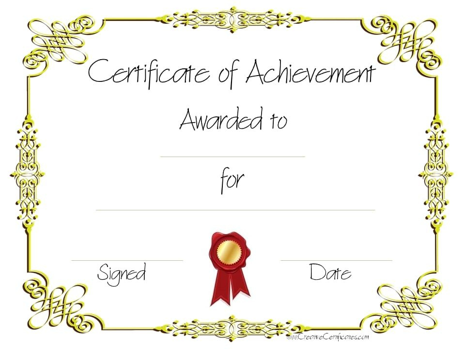 Copy-8-Of-Certificate-Of-Achievement (960×720 within Weight Loss Certificate Template Free 8 Ideas