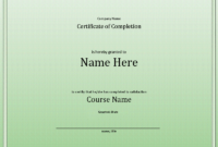 Course Completion Certificate for Quality Training Completion Certificate Template
