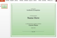 Course Completion Certificate Template For Powerpoint pertaining to Training Completion Certificate Template