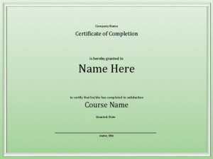 Course Completion Certificate throughout Quality Class Completion Certificate Template