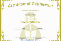 Cream, Sycamore And Your Pink Certificate Of Achievement In with regard to Social Studies Certificate