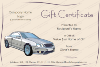 Customizable-Motor-Car-Gift-Certificate-Template with Automotive Gift Certificate Template