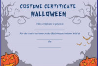 Cutest Halloween Costume Certificate Template | Certificate for Halloween Costume Certificates 7 Ideas Free