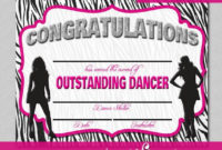 Dance Certificate – Print Your Own – Instant Download intended for Dance Certificate Templates For Word 8 Designs