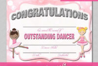 Dance Certificate – Print Your Own – Instant Download intended for Quality Dance Certificate Templates For Word 8 Designs