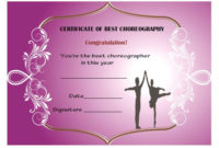 Dance Certificate Template – 26+ Free Certificates For Dance for Quality Dance Certificate Templates For Word 8 Designs