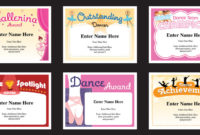 Dance Certificate Templates | Dancing Awards | Dance Class inside Quality Dance Award Certificate Template