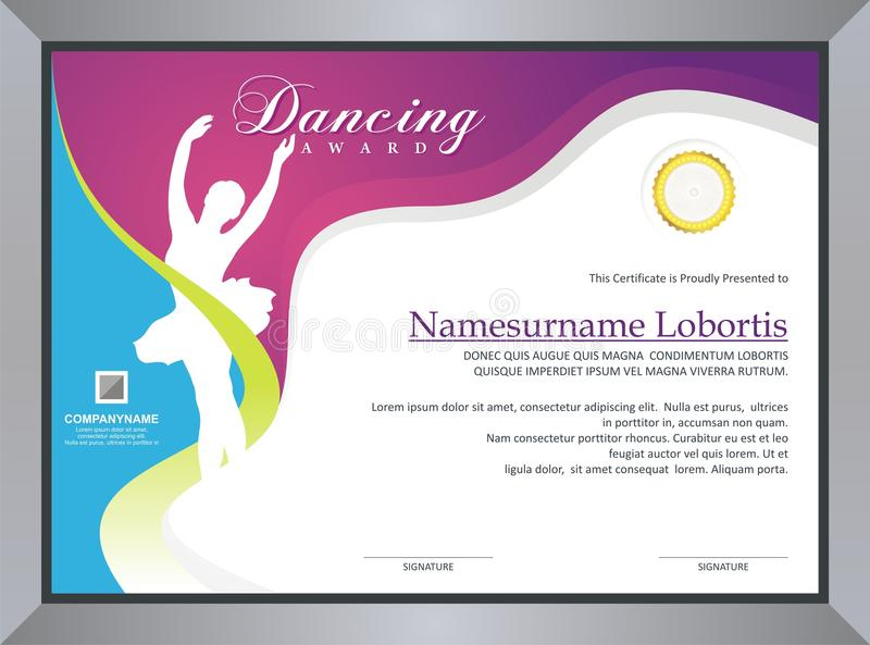 Dancing Certificate Stock Vector. Illustration Of Geometric inside Dance Certificate Template
