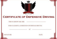 Defensive Driving Certificate | Certificate Templates for Unique Safe Driving Certificate Template
