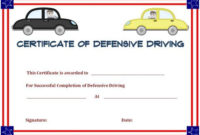 Defensive Driving Certificate Of Completion | Certificate inside Safe Driving Certificate Template