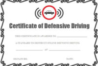 Defensive Driving Certificate Onlines | Certificate within Safe Driving Certificate Template