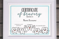 Dentist Certificate Of Bravery Editable Kids Certificate intended for Best Bravery Certificate Template 10 Funny Ideas