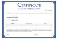 Destruction Certificate Template (1) – Templates Example with regard to New Free Certificate Of Destruction Template