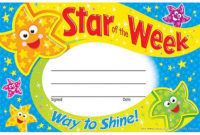 Details About 30 Kids Star Of The Week Reward Recognition Certificate Awards for Star Of The Week Certificate Template