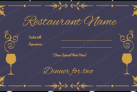 Dinner Certificate Template Free | Certificate Templates for Quality Dinner Certificate Template Free