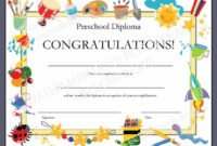 Diploma/Certificate For Preschool Or Daycare: Printable Pdf for New Daycare Diploma Template Free