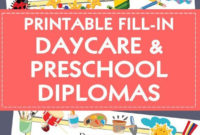 Diploma/Certificate For Preschool Or Daycare: Printable Pdf in New Daycare Diploma Template Free