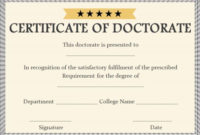Doctorate Certificate Template Archives – Page 2 Of 2 for Doctorate Certificate Template