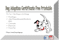 Dog Adoption Certificate Free Printable Ideas In 2020 | Dog throughout Dog Adoption Certificate Free Printable 7 Ideas