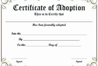Dog Adoption Certificate Template Free New Free Printable within Dog Adoption Certificate Editable Templates