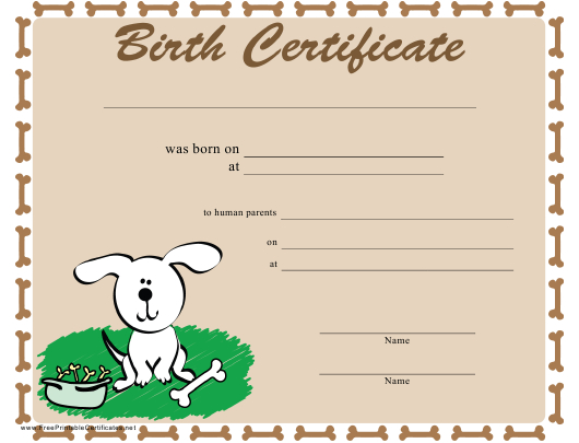 Dog Birth Certificate Template Download Printable Pdf with Unique Puppy Birth Certificate Template