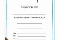 Dog Birth Certificates Templates Awesome Pet Birth with Dog Birth Certificate Template Editable